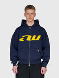 AW Puff Zip Hoodie - Midnight Navy/Yellow