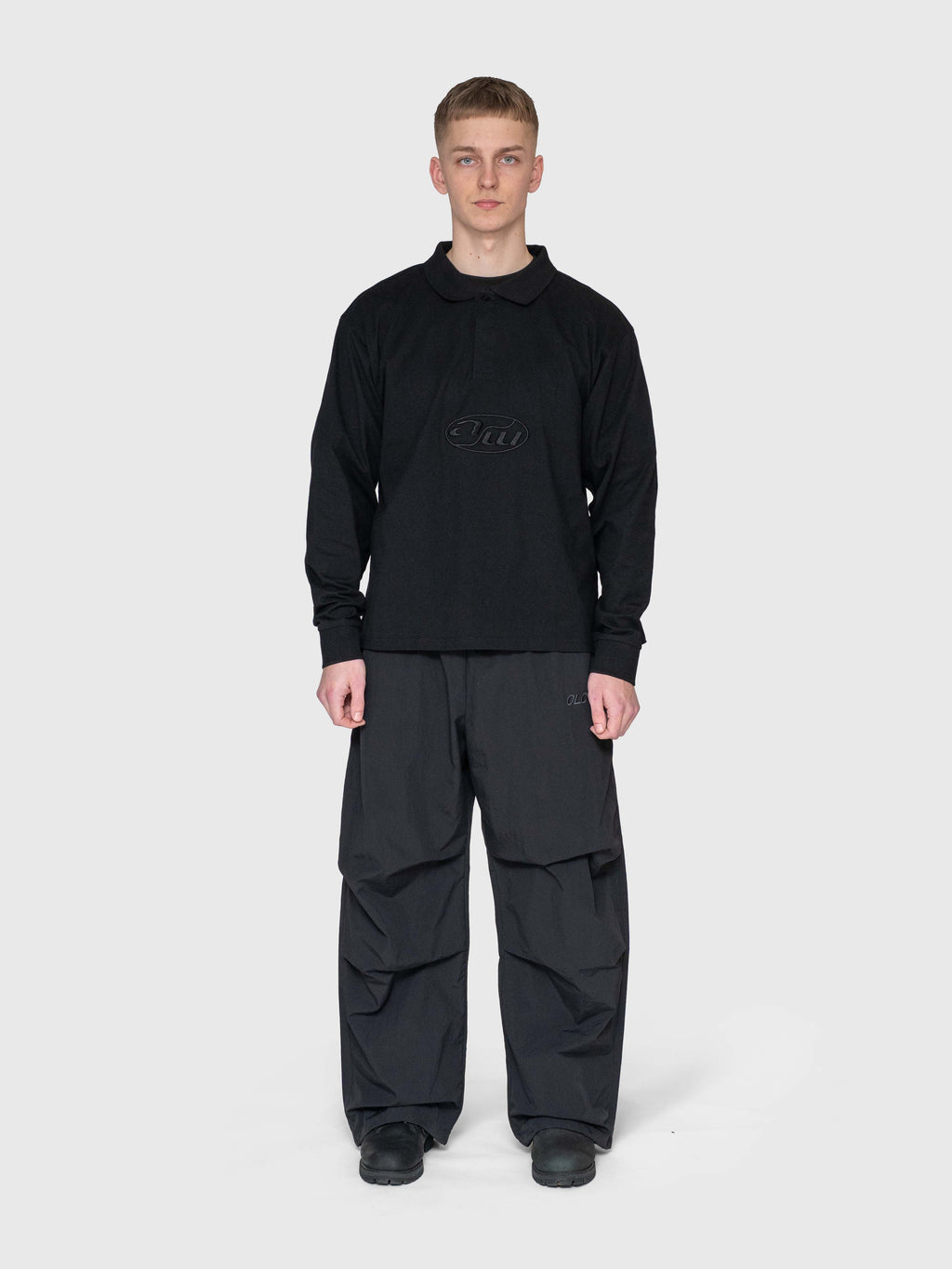 AW Polo Long Sleeve - Black/Black