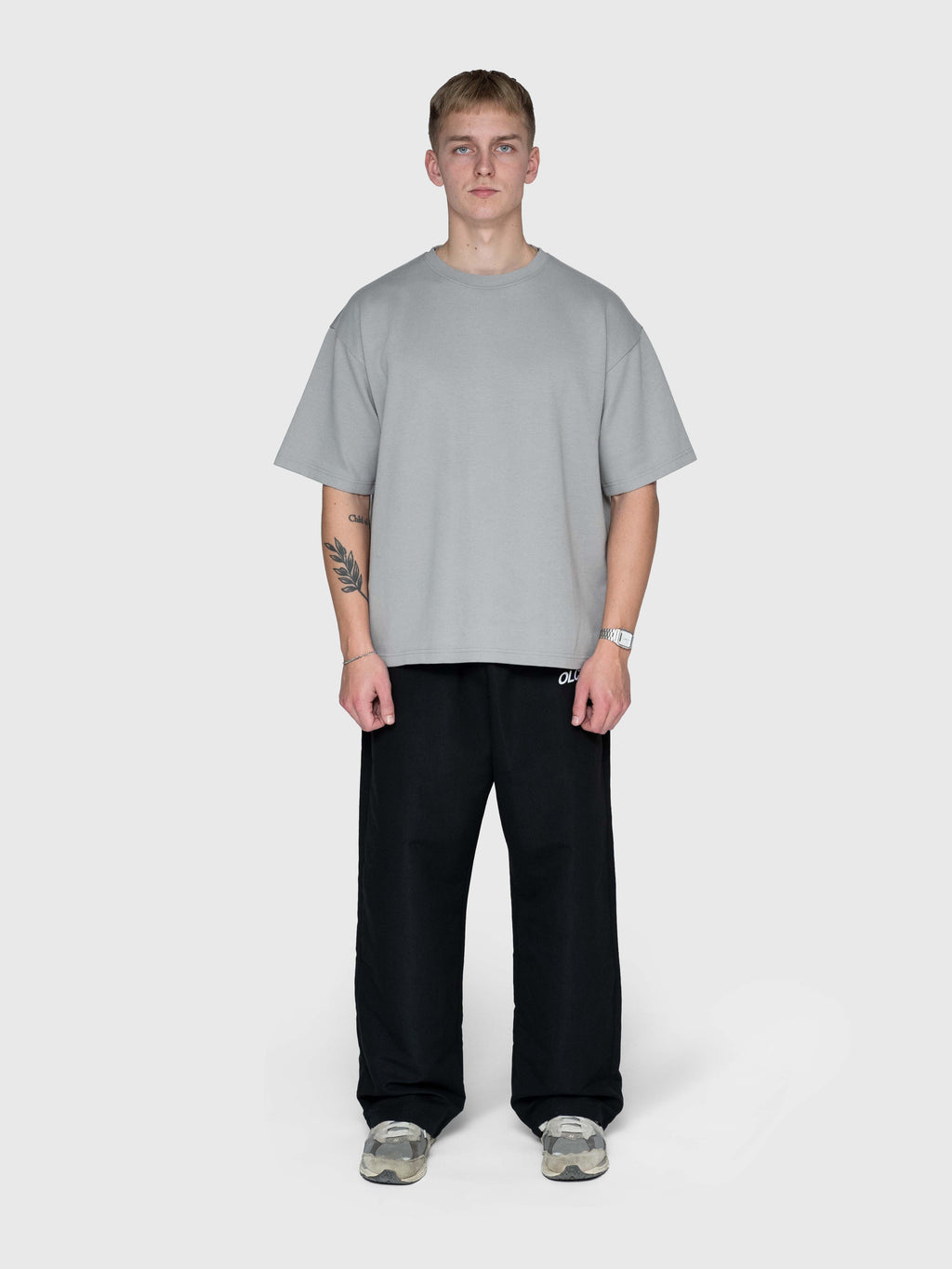 Interlock Stamina Box Tee - Neutral Gray/White