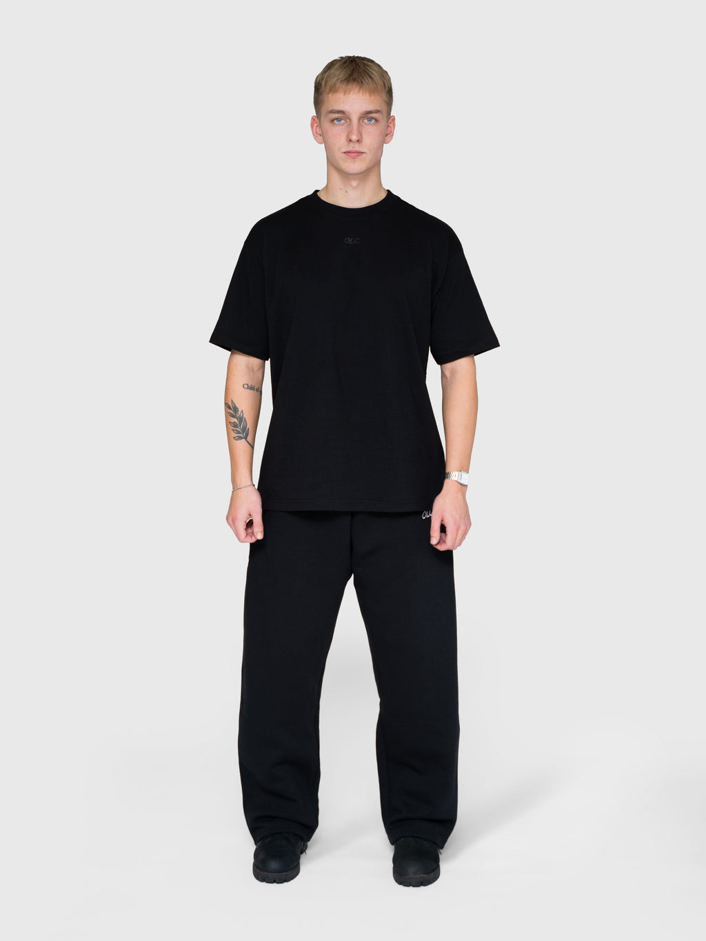 Logo Straight Sweatpants - Black/White