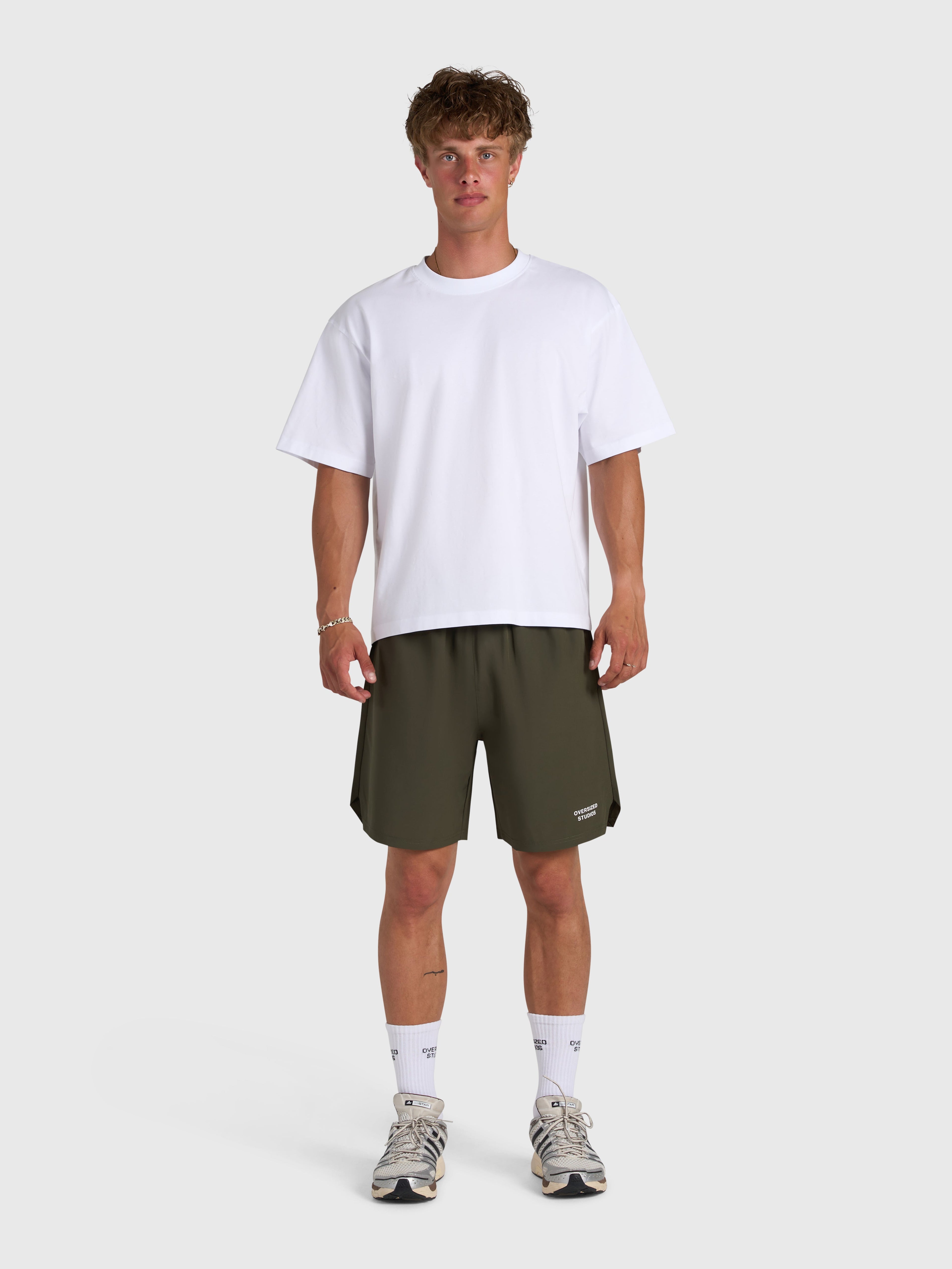Confidence V2 Tech Shorts - Army/White