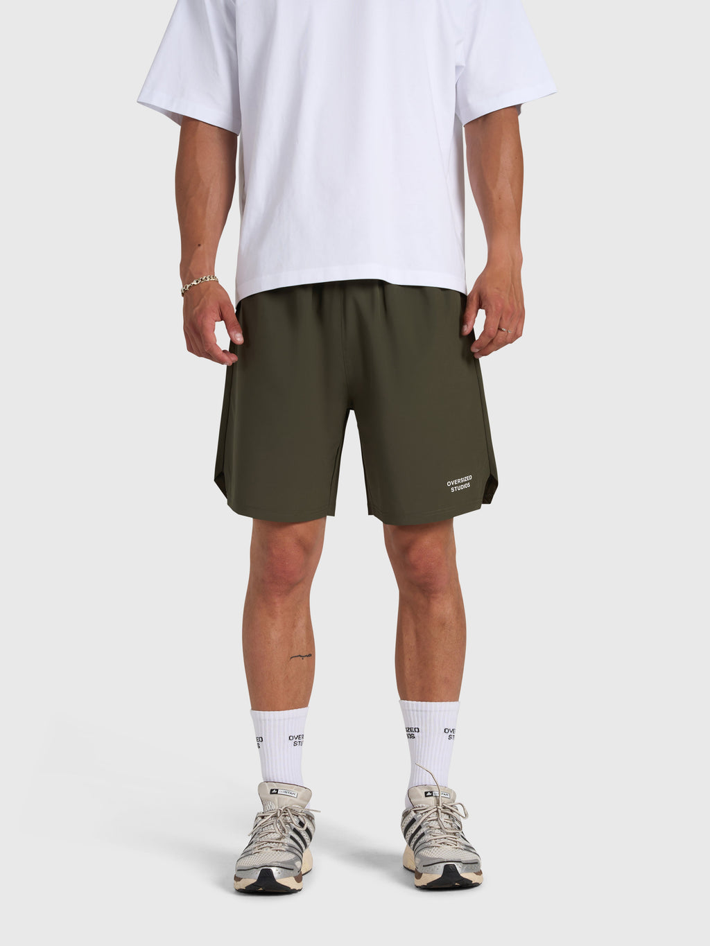 Confidence V2 Tech Shorts - Army/White