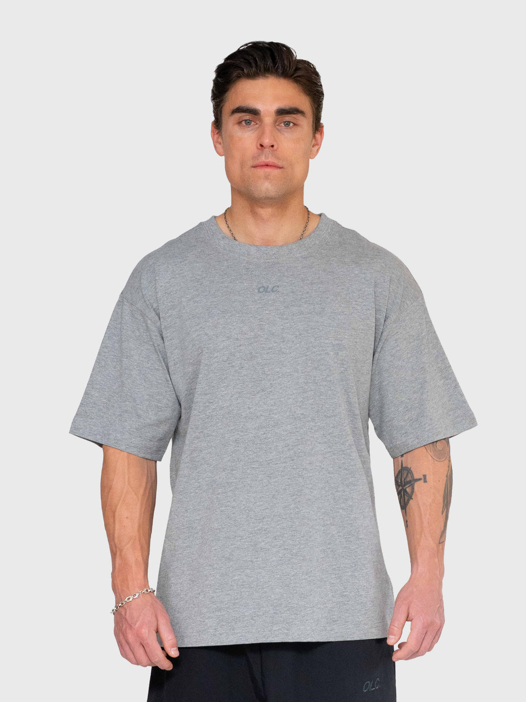 Confidence Box Tee - Mélange Grey/Black