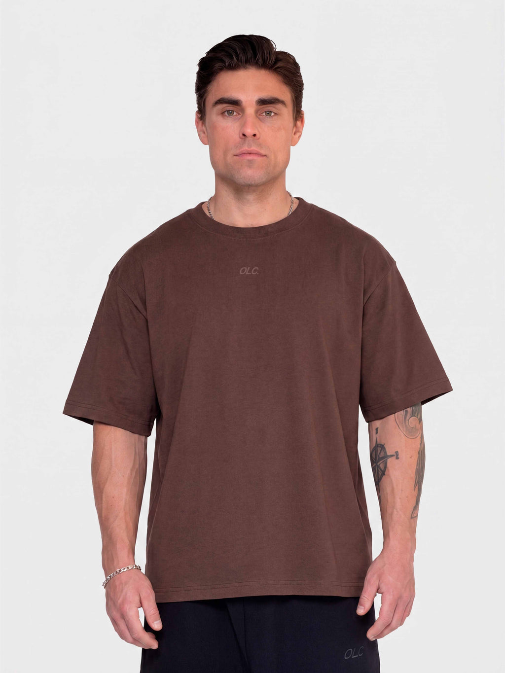 Confidence Box Tee - Brown/White