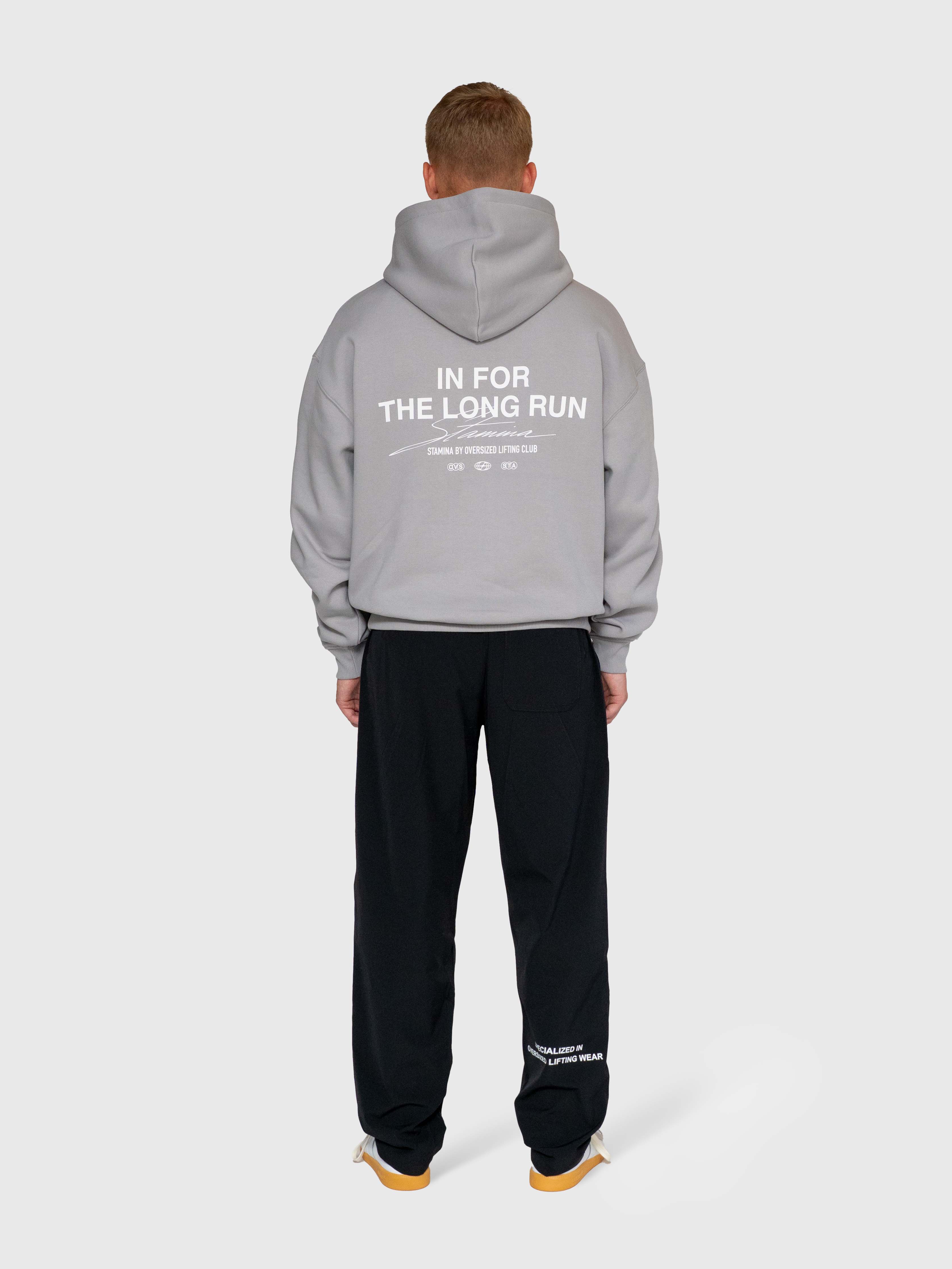 Long Run Hoodie - Neutral Grey/White
