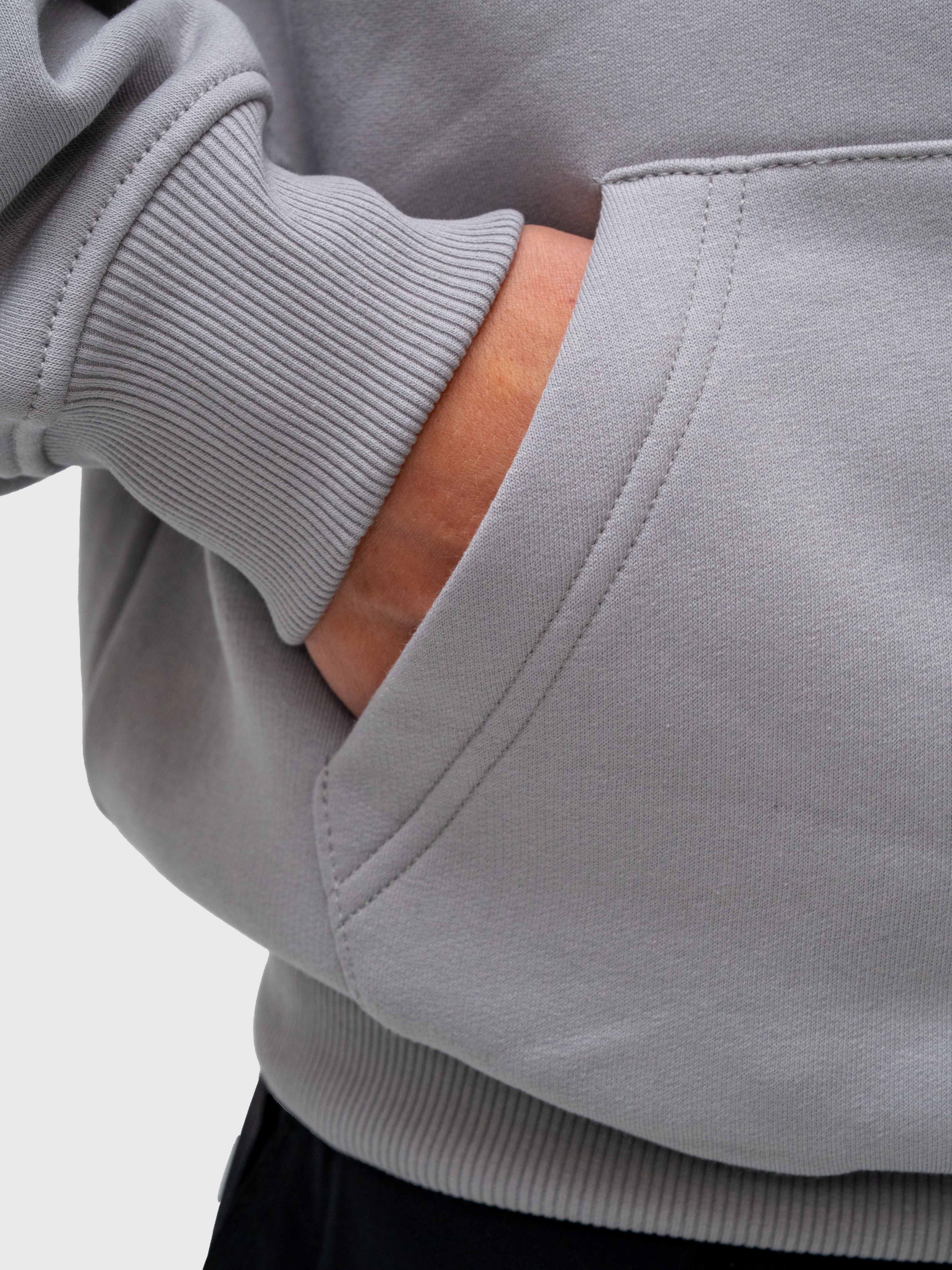 Long Run Hoodie - Neutral Grey/White