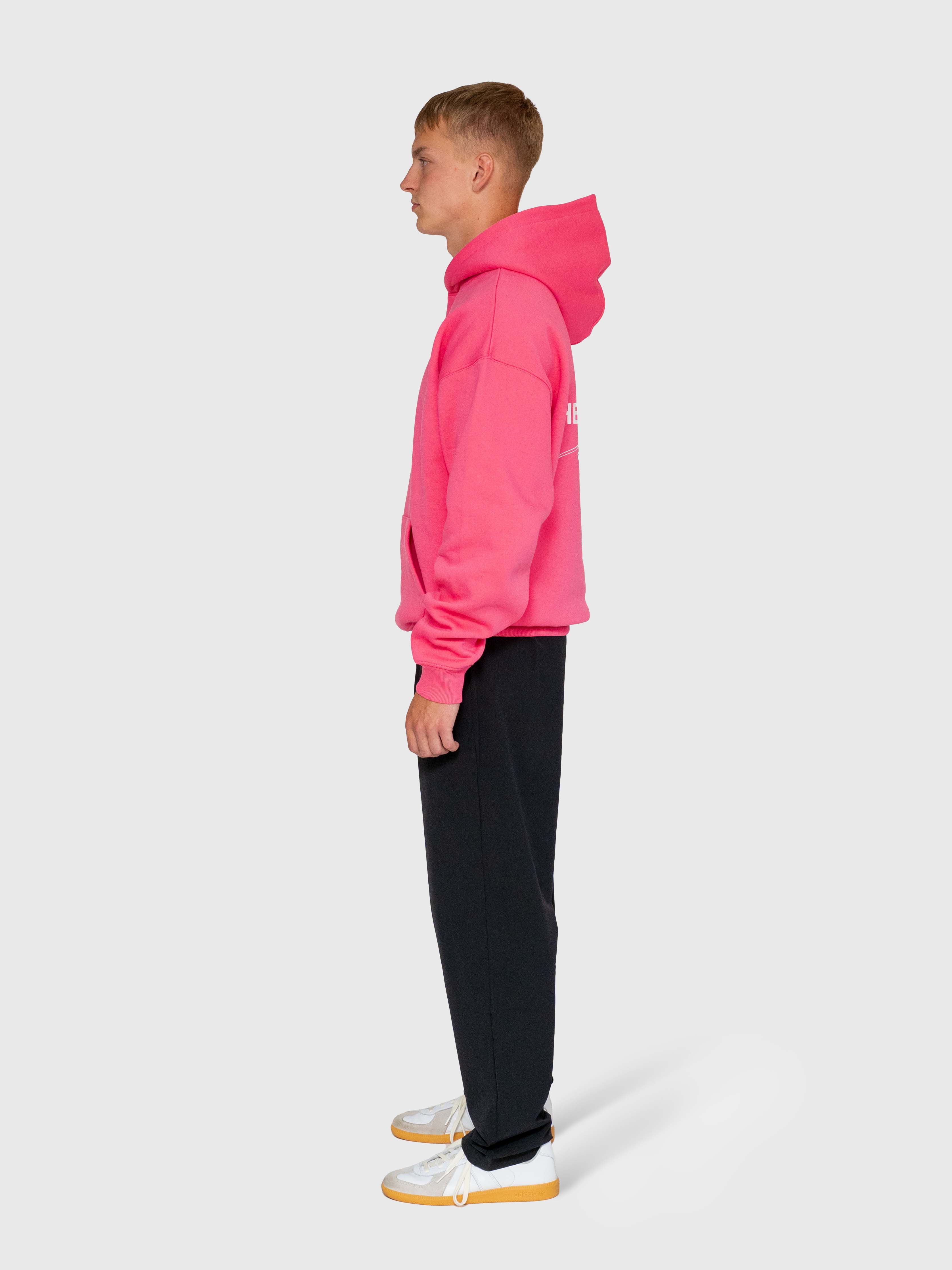 Long Run Hoodie - Hot Pink/White