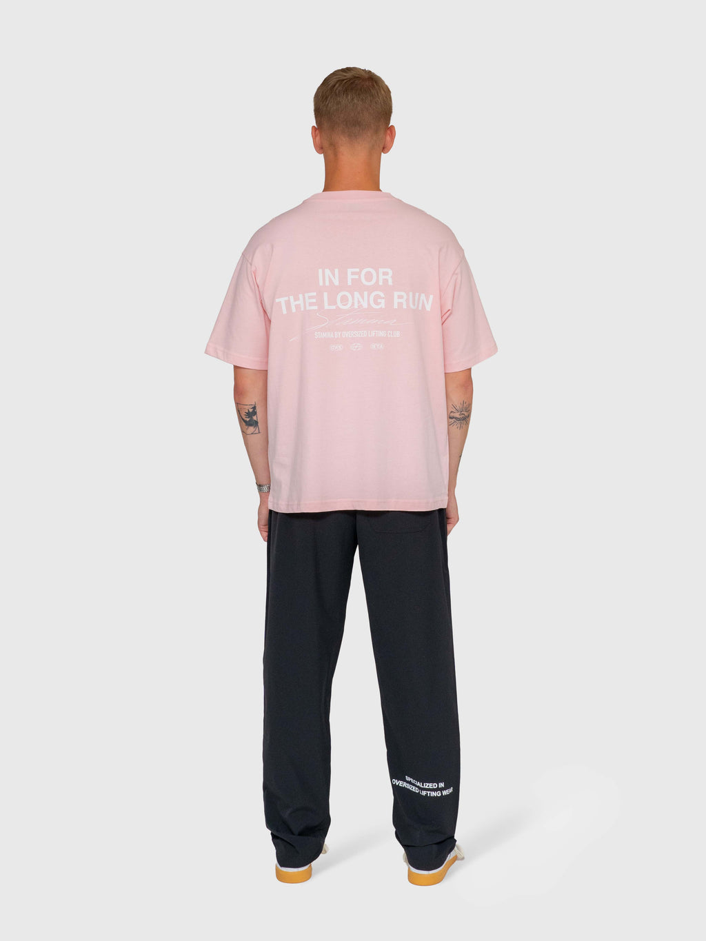 Long Run Box Tee - Pink/White