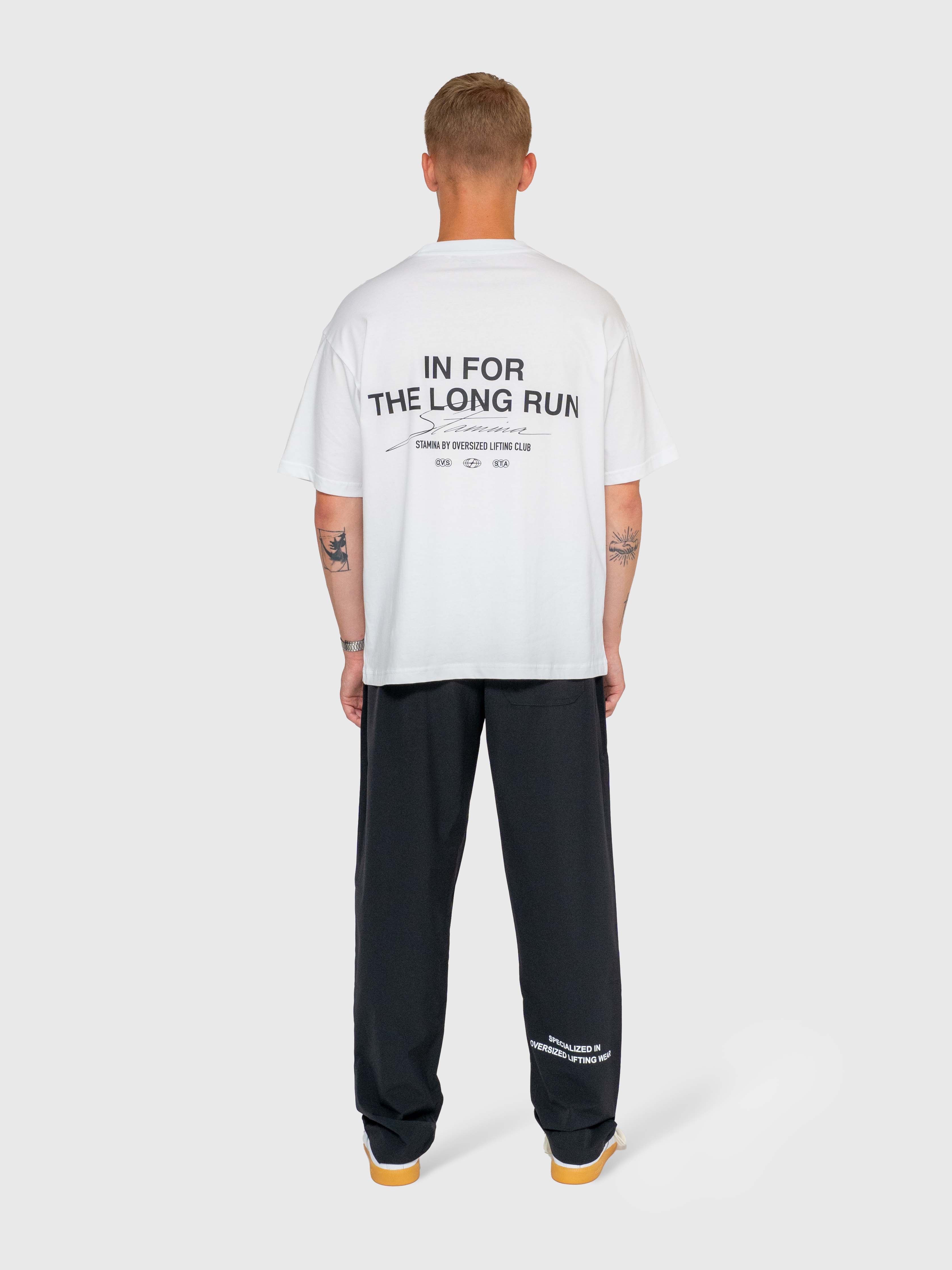 Long Run Box Tee - White/Black