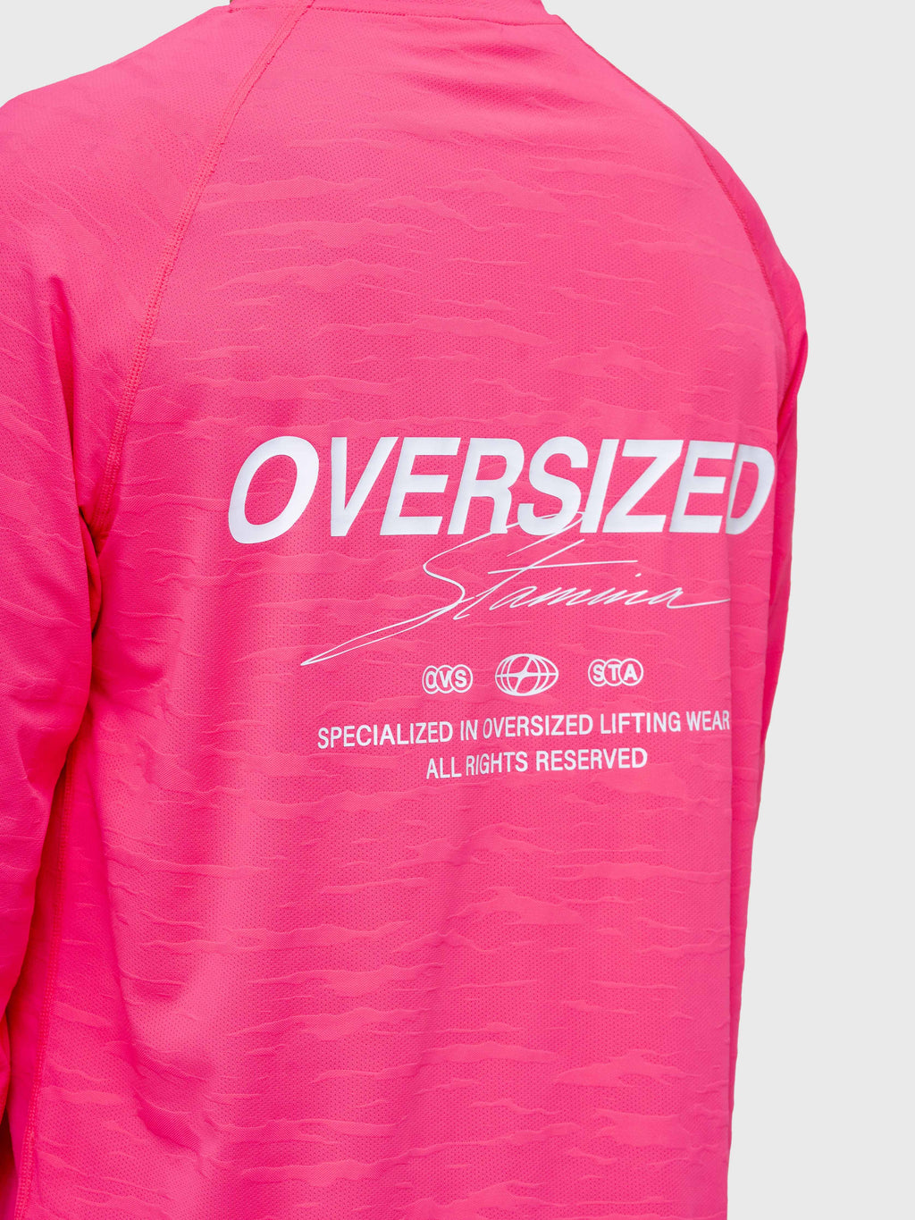 Active Long Sleeve Logo - Hot Pink/White