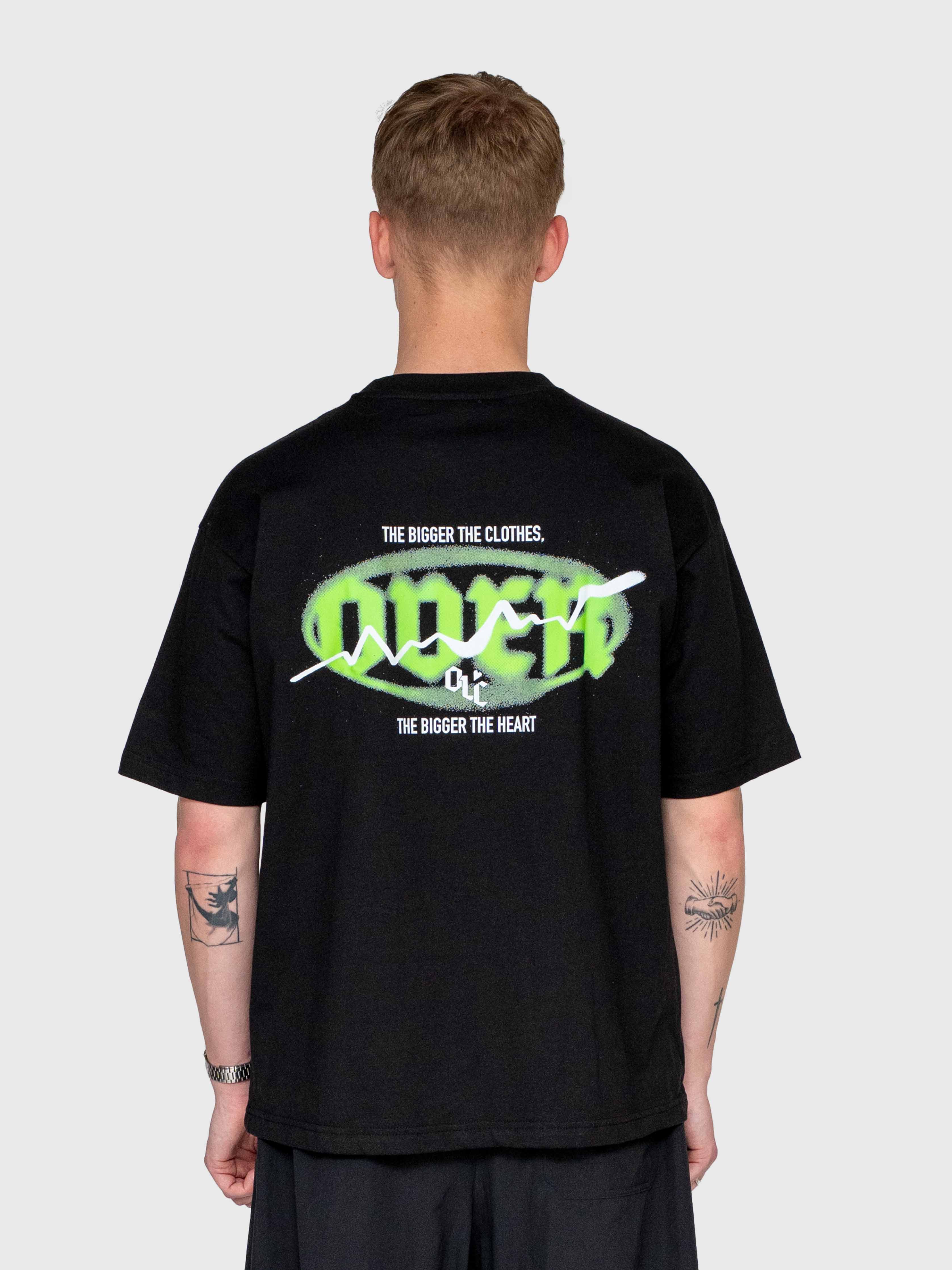 Over box tee - Black/Neon