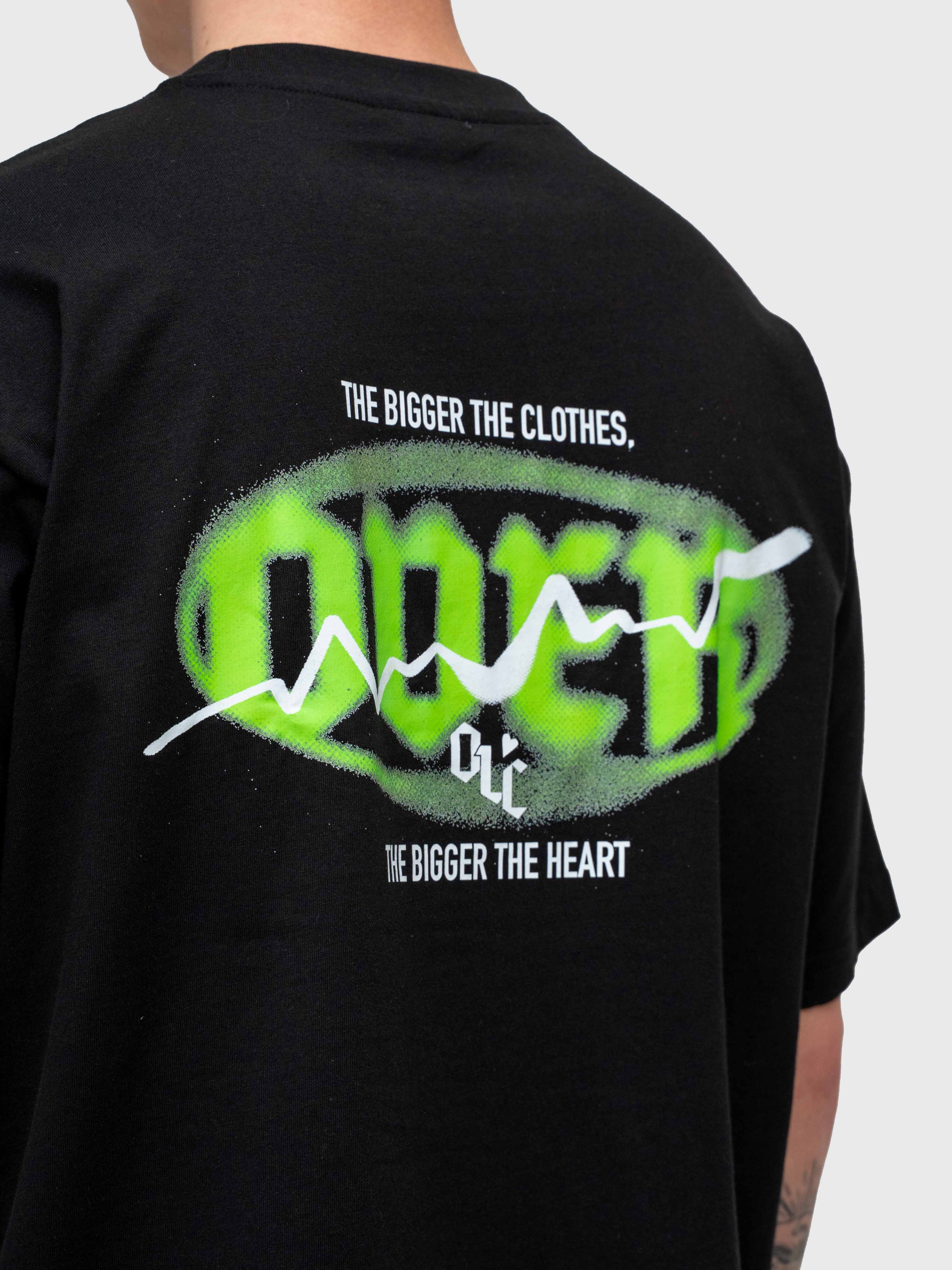Over box tee - Black/Neon