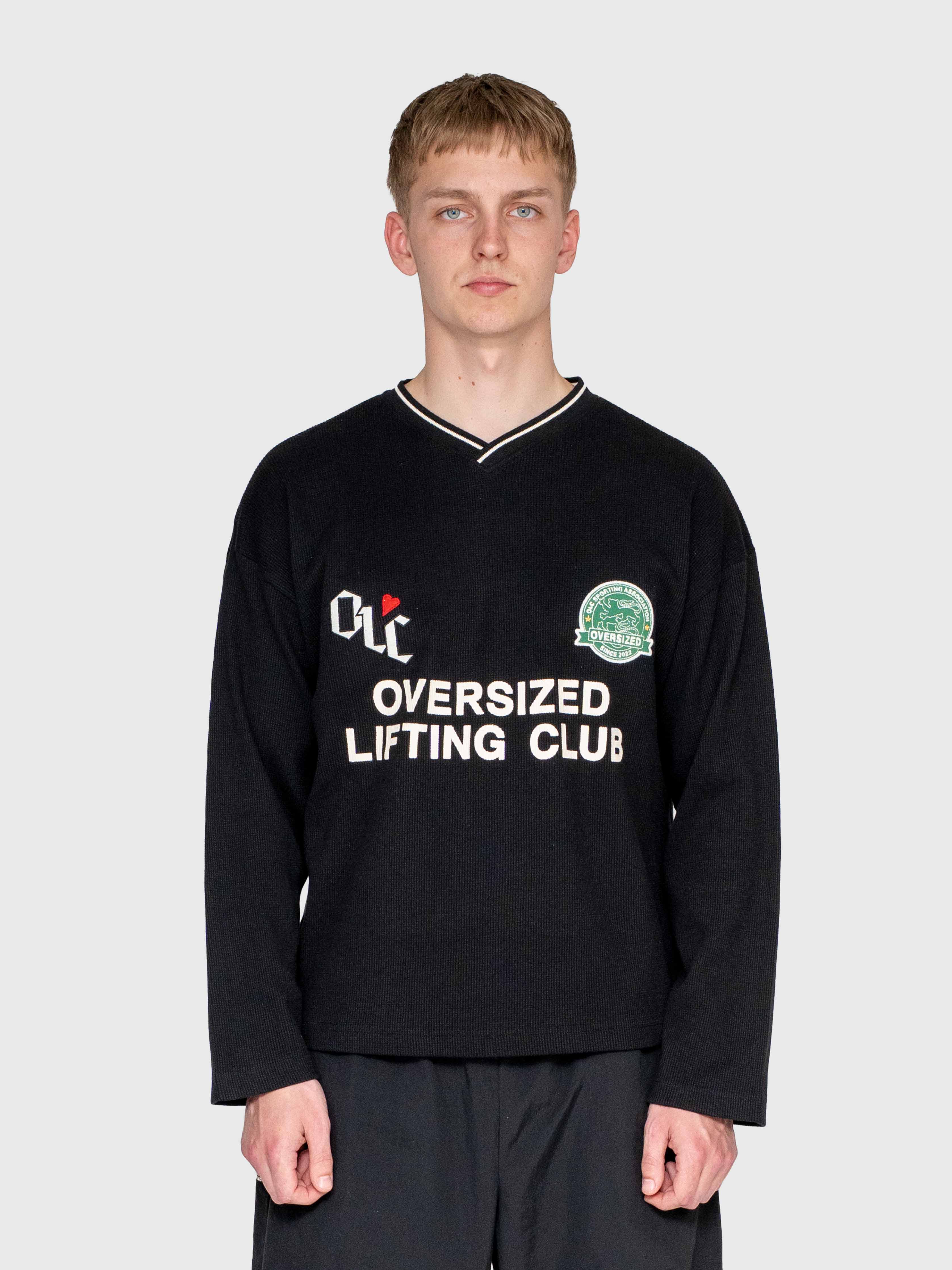 Waffle Football Long Sleeve – Black