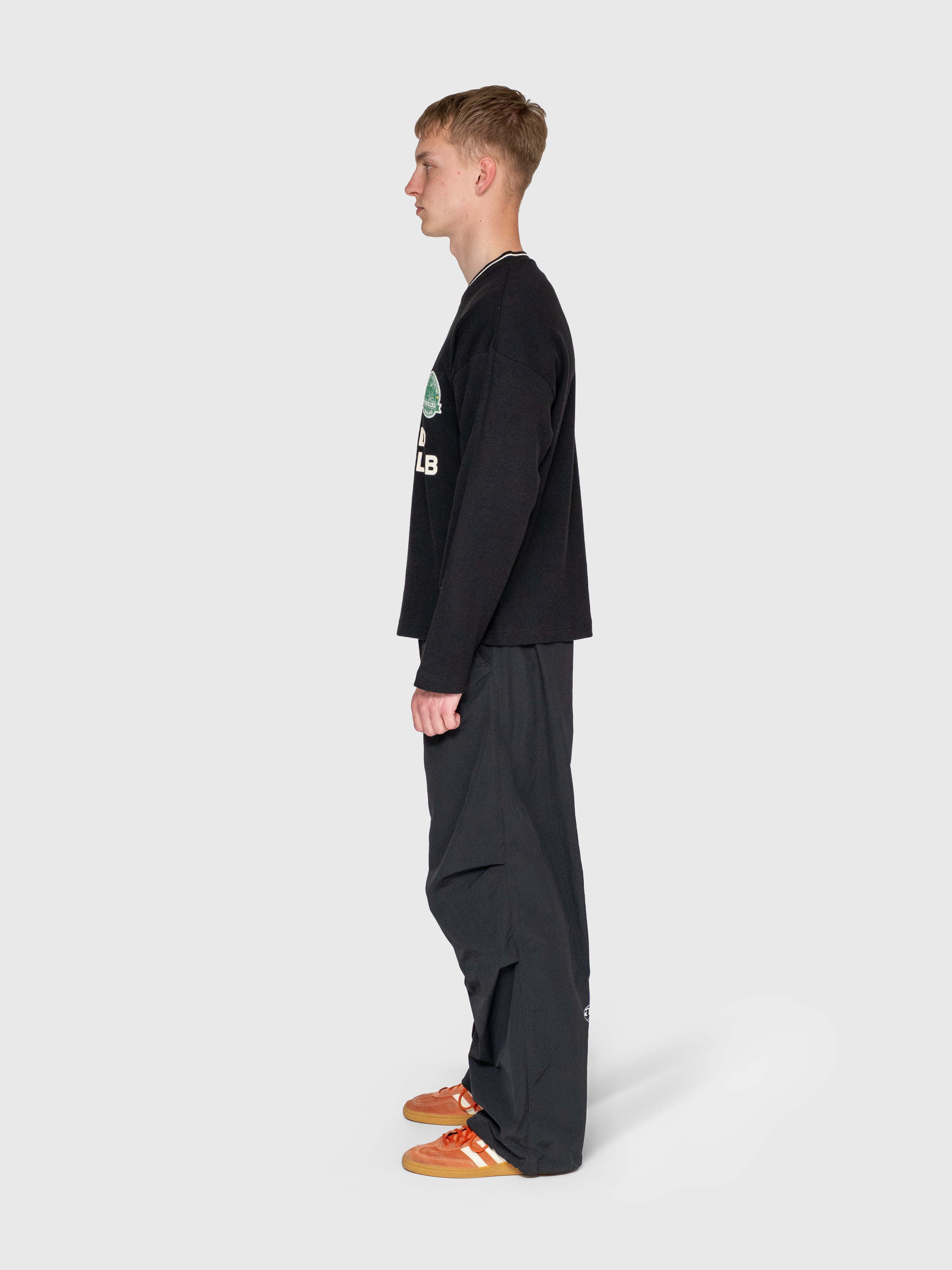 Waffle Football Long Sleeve – Black