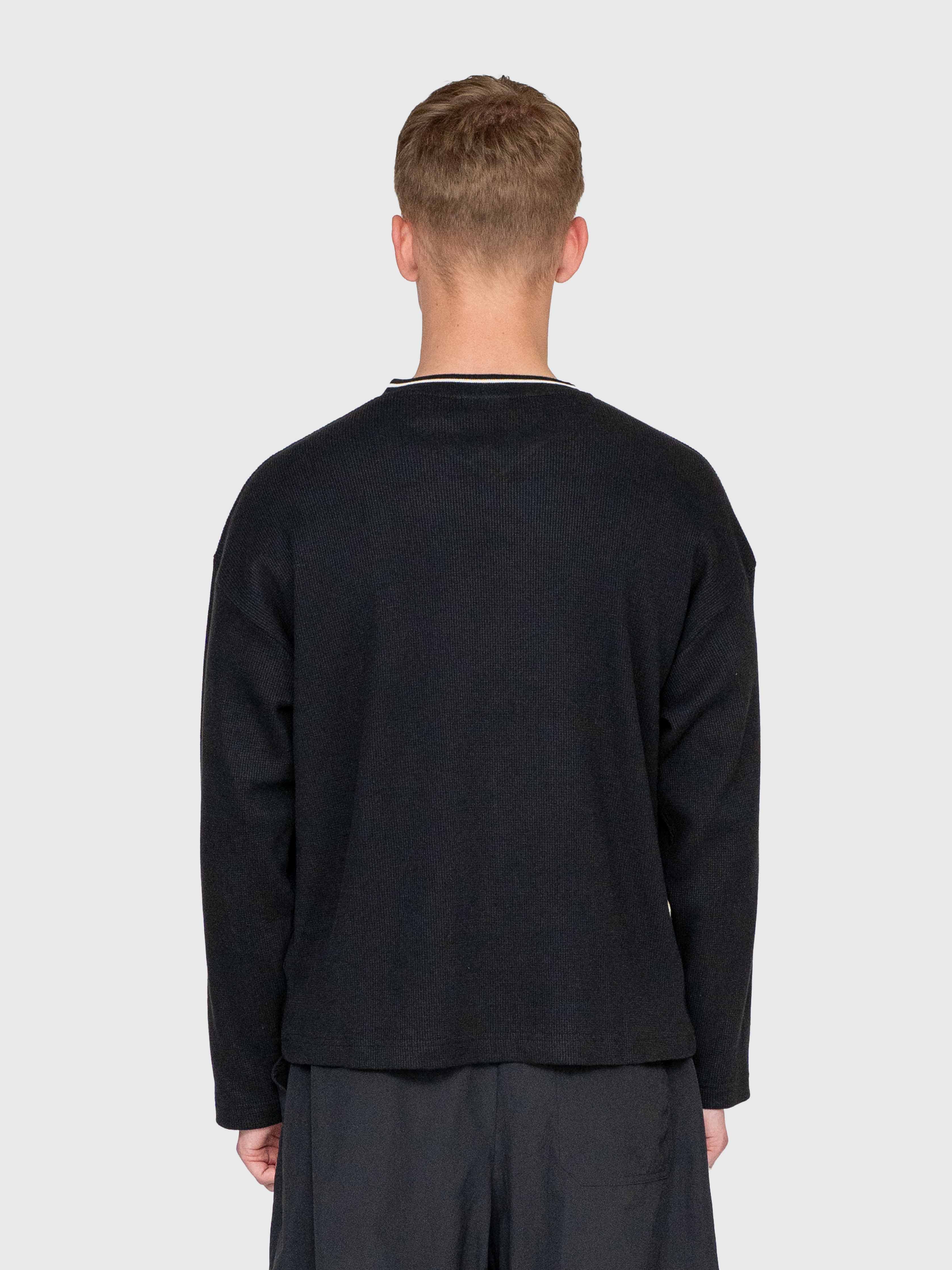Waffle Football Long Sleeve – Black
