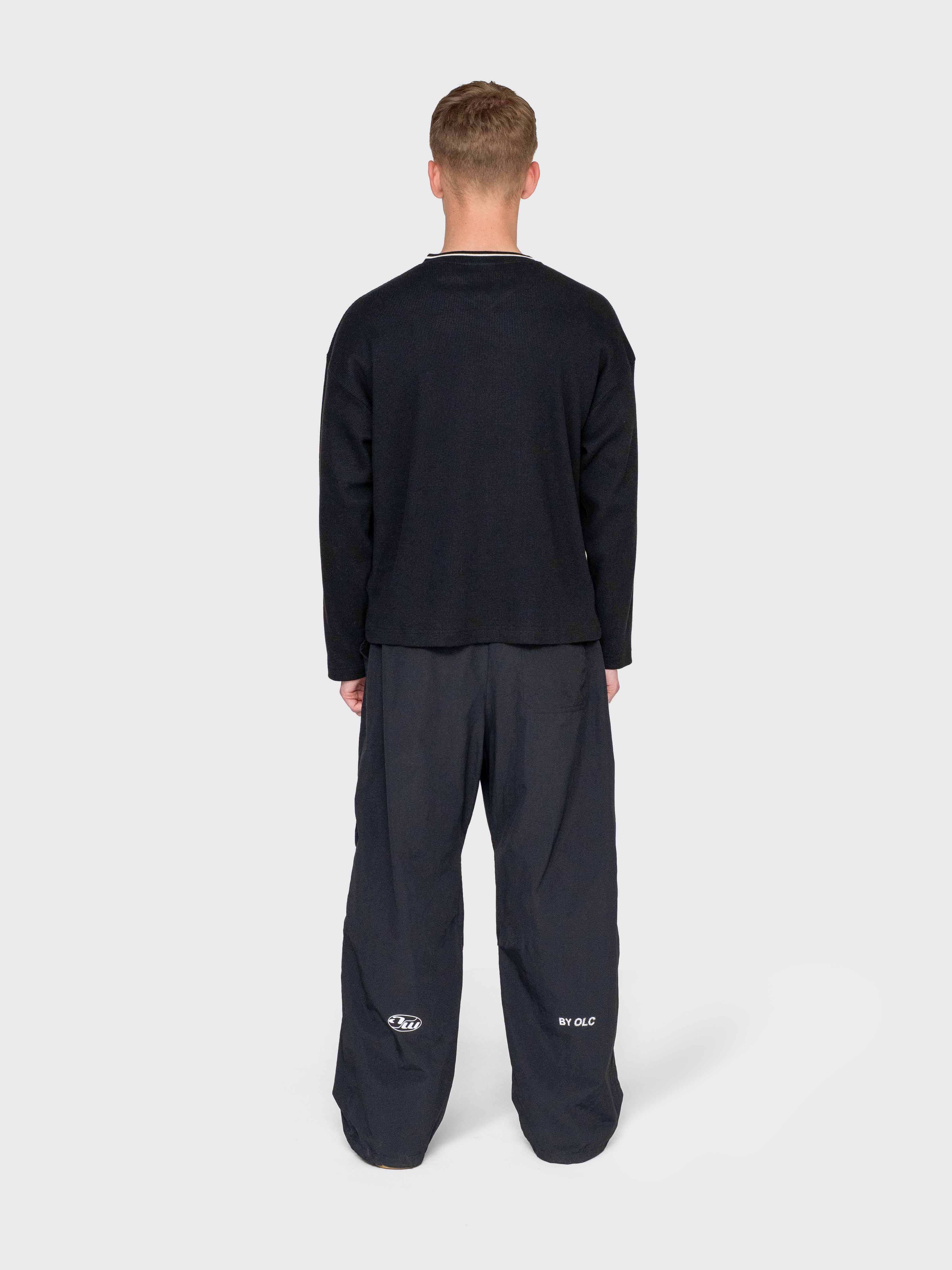 Waffle Football Long Sleeve – Black