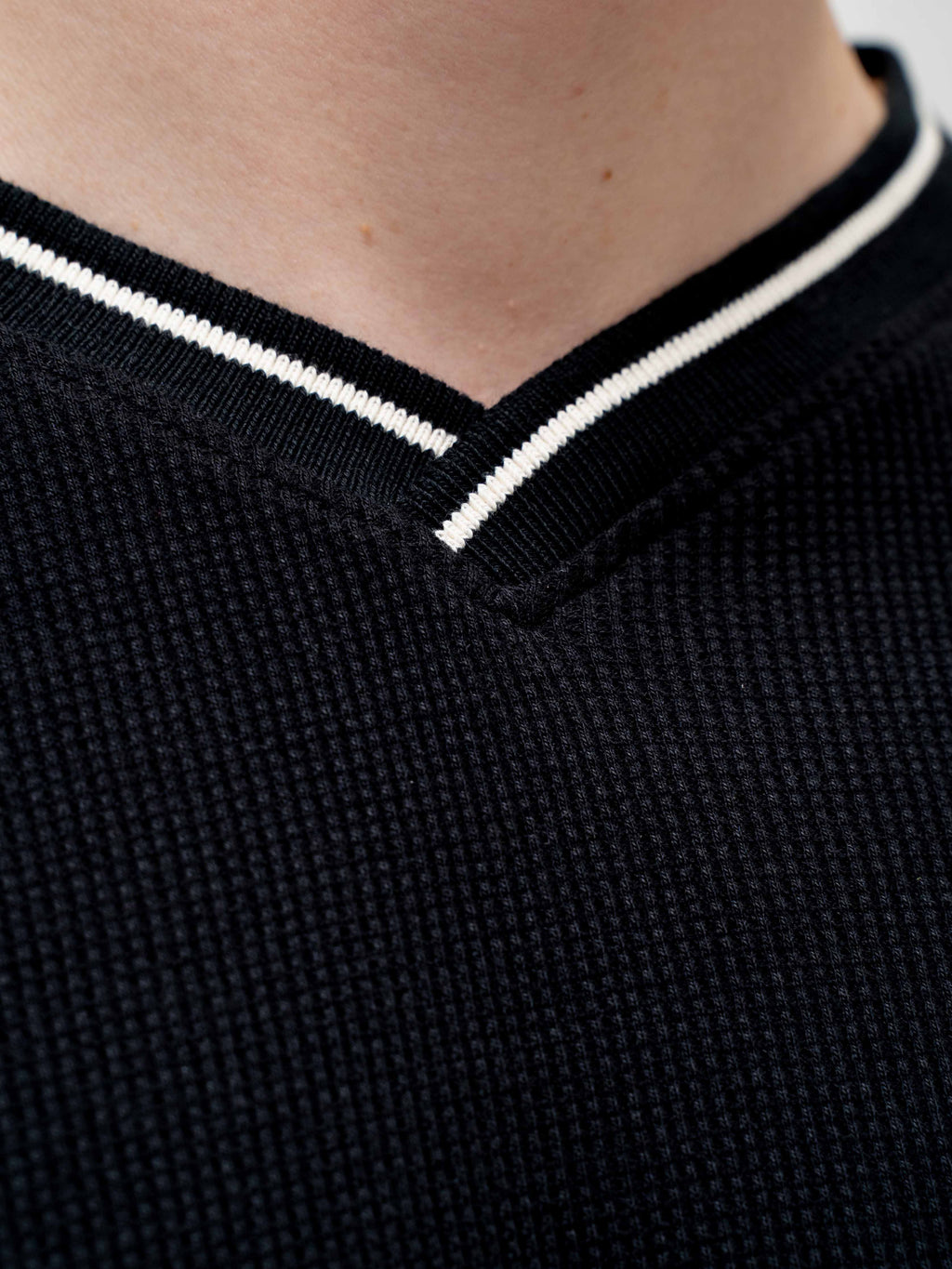 Waffle Football Long Sleeve – Black